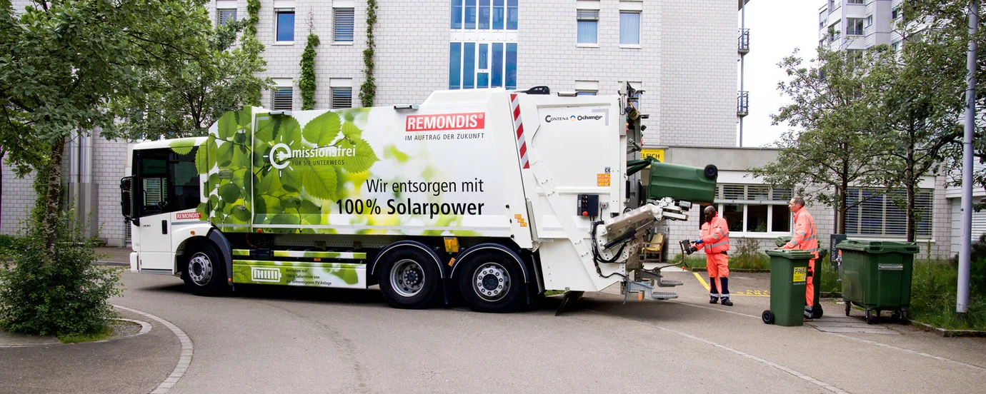 REMONDIS Recycling mit dem E-Lkw in Zürich